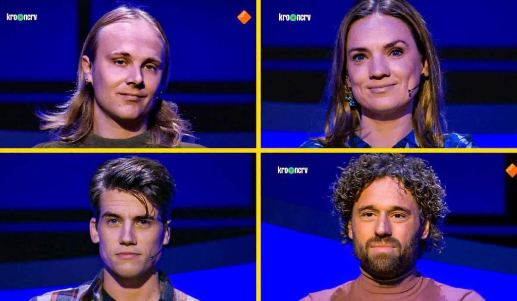 Abel, Anniek Pheifer , Mátyás Bittenbinder en Meester Jesper in De Slimste Mens.