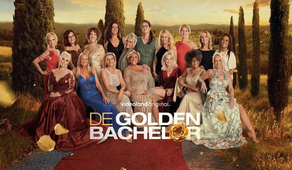 Deelnemers van Videoland Original The Golden Bachelor: Anna, Angelina, Cathe, Claudia, Gabriëlle, Inge, Ingrid, Karin, Linda, Lucienne, Mariëtte, Pauline, Regina, Roberta, Suzanne, Willeke en Yvonne. Beeldbron: Jasper Suyk.